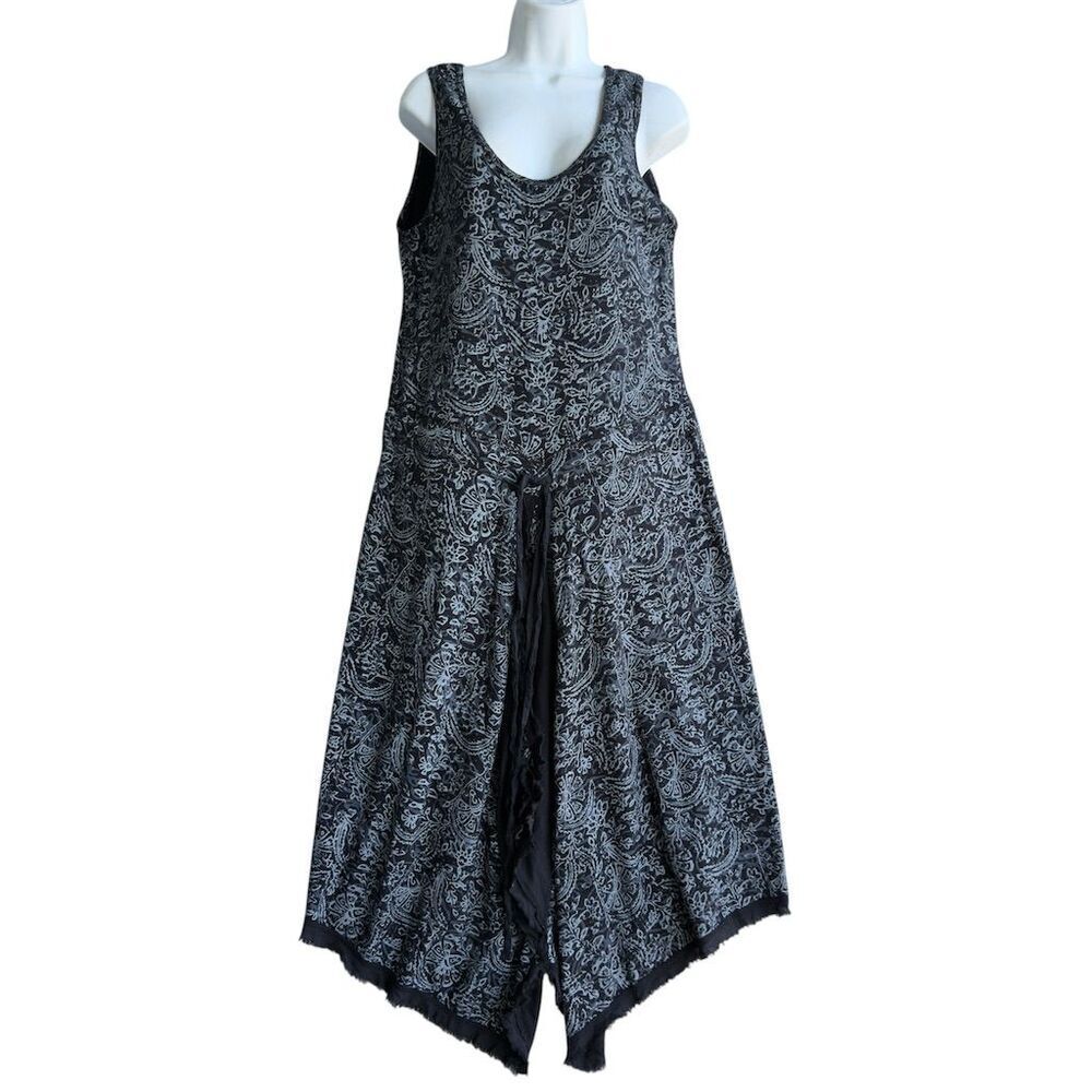 Fresh Produce Print Sleeveless Boho Midi Dress Women's 2XL Black Lagenlook